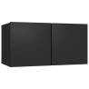 Stylish Hanging TV Cabinets Set - 3 pcs Black (60x30x30 cm)