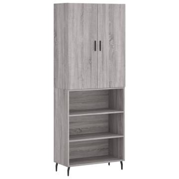 Stylish Grey Sonoma Highboard - 69.5x34x180 cm | HipoMarket