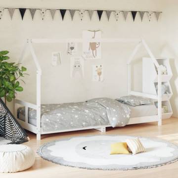 Kids Bed Frame White 80x200 cm - Solid Wood Pine