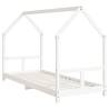 Kids Bed Frame White 80x200 cm - Solid Wood Pine