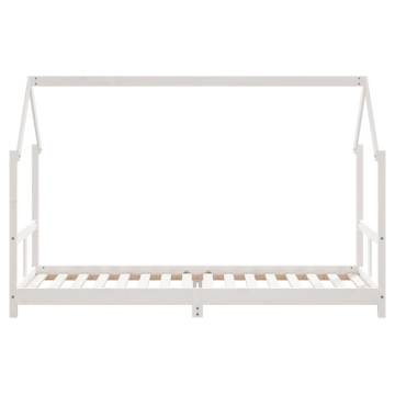 Kids Bed Frame White 80x200 cm - Solid Wood Pine