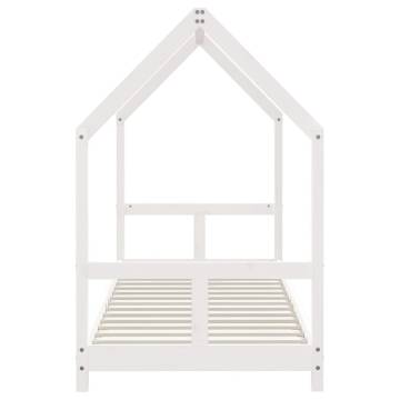 Kids Bed Frame White 80x200 cm - Solid Wood Pine