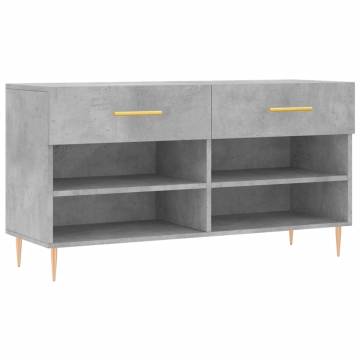 Shoe Bench Concrete Grey 102x35x55 cm - Stylish Storage