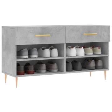 Shoe Bench Concrete Grey 102x35x55 cm - Stylish Storage