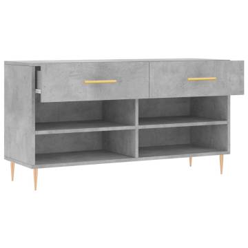 Shoe Bench Concrete Grey 102x35x55 cm - Stylish Storage