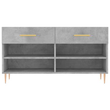 Shoe Bench Concrete Grey 102x35x55 cm - Stylish Storage