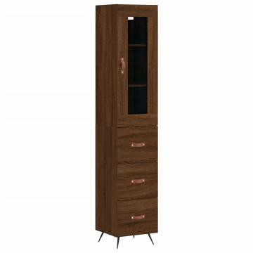 Stylish Highboard in Brown Oak - Engineered Wood