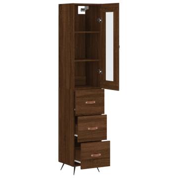 Stylish Highboard in Brown Oak - Engineered Wood