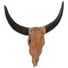 Handcrafted Wall-Mounted Teak Bull Skull Sculpture | 69x6x60 cm