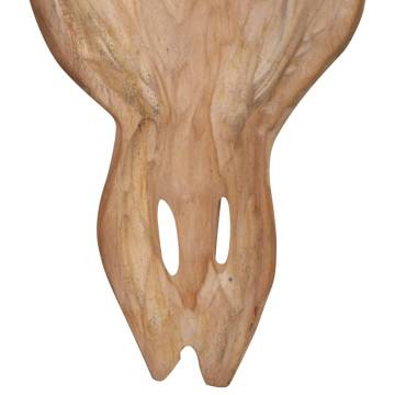 Handcrafted Wall-Mounted Teak Bull Skull Sculpture | 69x6x60 cm