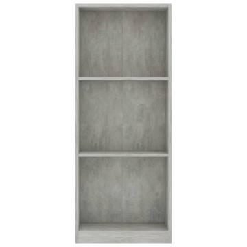 3-Tier Concrete Grey Book Cabinet - Modern Storage Solution