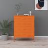 Sturdy Orange Chest of Drawers - 80x35x101.5 cm Steel