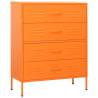 Sturdy Orange Chest of Drawers - 80x35x101.5 cm Steel