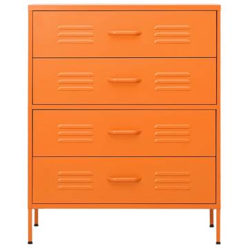 Sturdy Orange Chest of Drawers - 80x35x101.5 cm Steel