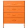 Sturdy Orange Chest of Drawers - 80x35x101.5 cm Steel