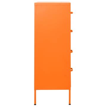 Sturdy Orange Chest of Drawers - 80x35x101.5 cm Steel