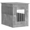 Stylish Dog Crate Furniture in Concrete Grey - 55x75x65 cm