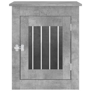 Stylish Dog Crate Furniture in Concrete Grey - 55x75x65 cm