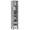 Elegant Highboard in Concrete Grey - 34.5x32.5x180 cm