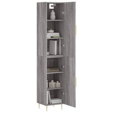 Stylish Highboard in Grey Sonoma | 34.5x34x180 cm