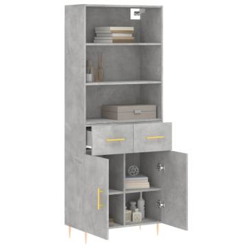 Stylish Highboard Concrete Grey - 69.5x34x180 cm | HipoMarket