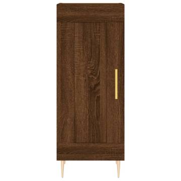 Elegant Highboard Brown Oak - Engineered Wood 34.5x34x180 cm