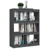 Book Cabinet/Room Divider Grey - Solid Pinewood, 100x30 cm