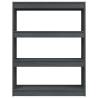 Book Cabinet/Room Divider Grey - Solid Pinewood, 100x30 cm