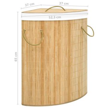 Bamboo Corner Laundry Basket 60 L - Stylish & Functional