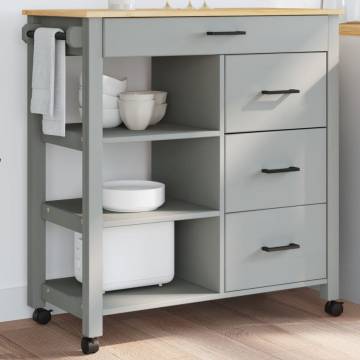 MONZA Kitchen Trolley 84x40x90 cm Solid Pine | Hipomarket