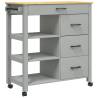 MONZA Kitchen Trolley 84x40x90 cm Solid Pine | Hipomarket