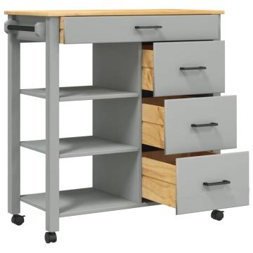 MONZA Kitchen Trolley 84x40x90 cm Solid Pine | Hipomarket