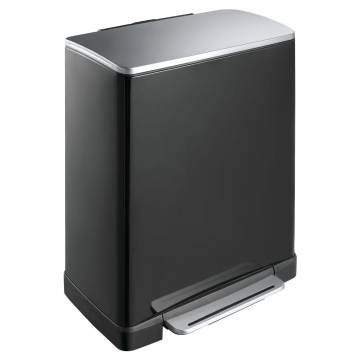 EKO Pedal Bin E-Cube 28+18 L Matte Black - Stylish & Functional