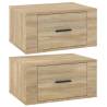 Elegant Wall-Mounted Bedside Cabinets - Sonoma Oak | HipoMarket