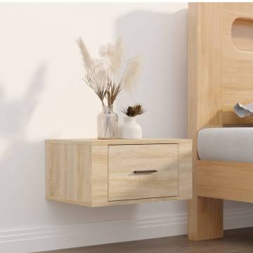 Elegant Wall-Mounted Bedside Cabinets - Sonoma Oak | HipoMarket