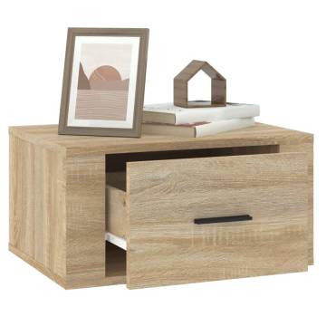 Elegant Wall-Mounted Bedside Cabinets - Sonoma Oak | HipoMarket