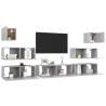 7 Piece Concrete Grey TV Cabinet Set - Modern & Durable