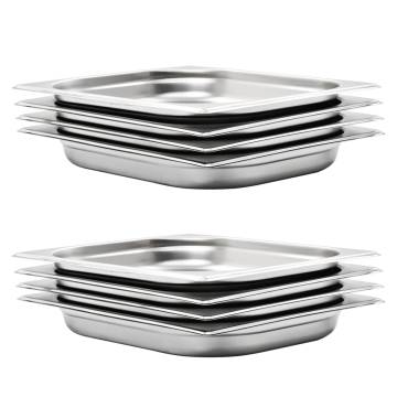 Gastronorm Containers 8 pcs GN 1/2 - Stainless Steel | HipoMarket