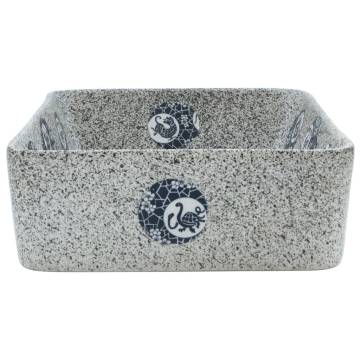 Stylish Multicolour Countertop Basin - 46x35.5 cm Ceramic