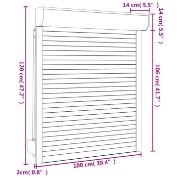 Roller Shutter Aluminium 100x120 cm Anthracite | Hipomarket