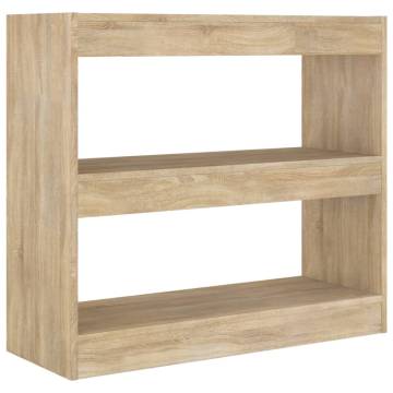 Versatile Book Cabinet & Room Divider - Sonoma Oak 80x30x72 cm