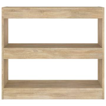 Versatile Book Cabinet & Room Divider - Sonoma Oak 80x30x72 cm