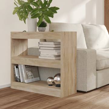 Versatile Book Cabinet & Room Divider - Sonoma Oak 80x30x72 cm