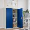 Office Cabinet Metal 90x40x140 cm - Grey & Blue | Hipo Market