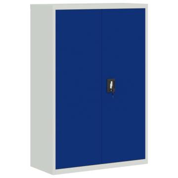 Office Cabinet Metal 90x40x140 cm - Grey & Blue | Hipo Market