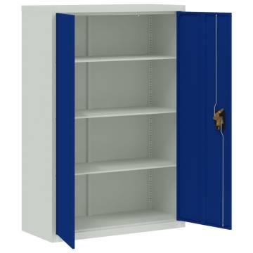 Office Cabinet Metal 90x40x140 cm - Grey & Blue | Hipo Market