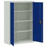 Office Cabinet Metal 90x40x140 cm - Grey & Blue | Hipo Market