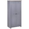 Stylish Grey Wardrobe - Solid Pine Panama Range 80x50x171.5 cm