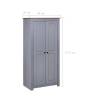 Stylish Grey Wardrobe - Solid Pine Panama Range 80x50x171.5 cm