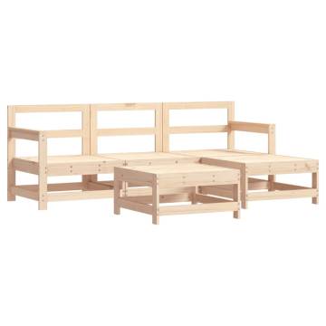 5 Piece Garden Lounge Set - Solid Wood Pine | HipoMarket